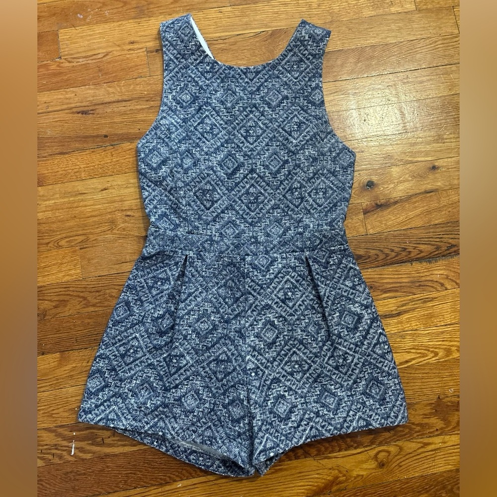 Townsen Navy & White Patterned Romper